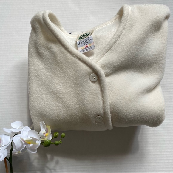 R&R vintage women’s lightweight fleece button cardigan embroidered skiers - L - Picture 12 of 12